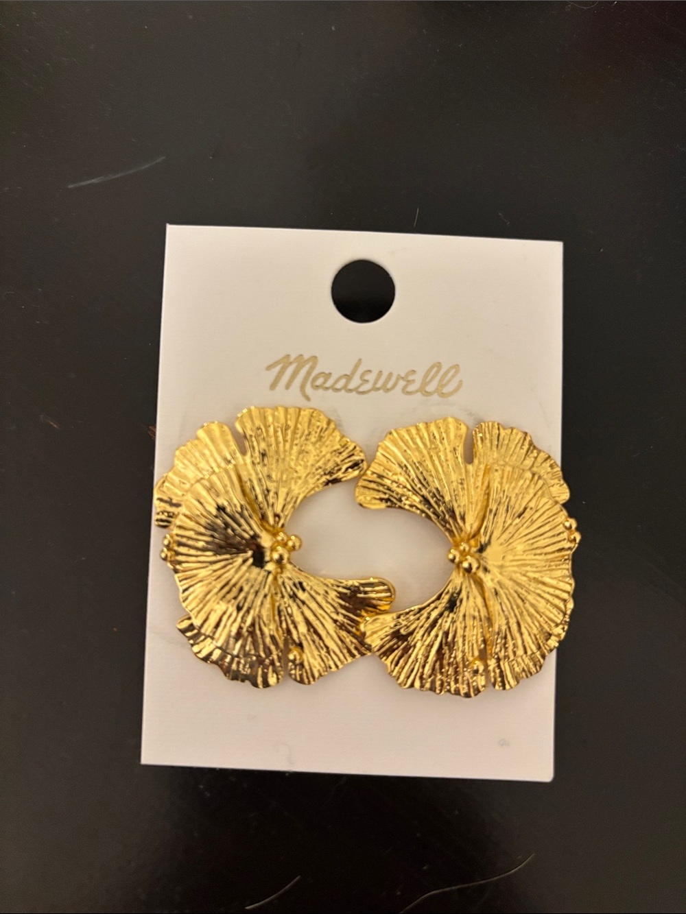 NWT Madewell Gold Leaf Earrings